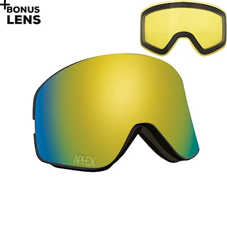 Gogle snowboardowe Aphex Oxia matt black | revo gold+yellow 2021 - 1