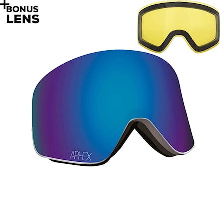 Snowboard Goggles Aphex Oxia matt white | revo blue+yellow 2021 - 1