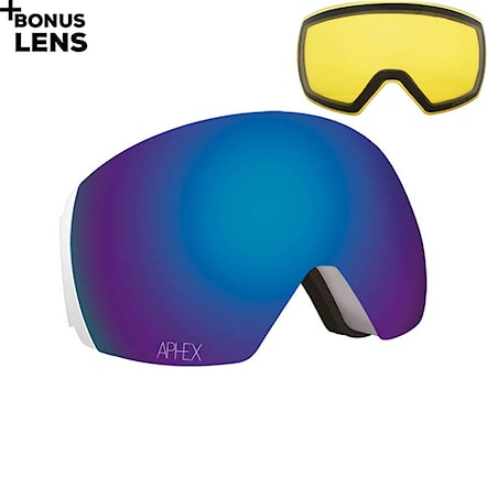 Snowboard Goggles Aphex Styx matt white | revo blue+yellow 2021 - 1