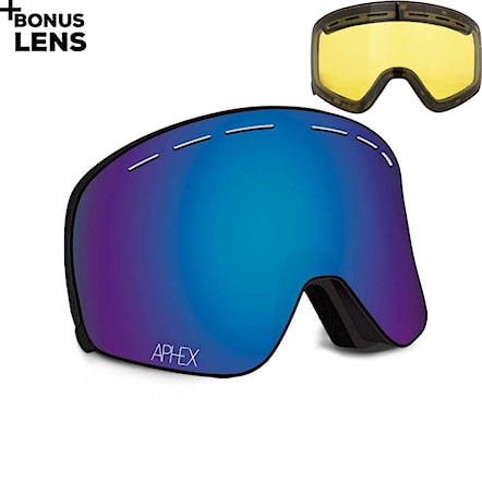 Snowboard Goggles Aphex Virgo matt black | revo blue+yellow 2021 - 1