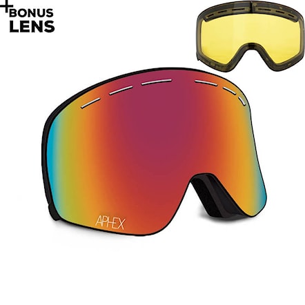 Snowboard Goggles Aphex Virgo matt black | revo red+yellow 2021 - 1