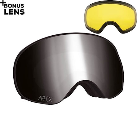 Snowboardové okuliare Aphex Xpr matt black | silver+yellow 2021 - 1