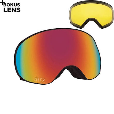 Snowboardové okuliare Aphex Xpr matt black | red+yellow 2021 - 1