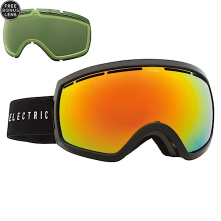 Gogle snowboardowe Electric Eg2.5 gloss black | bronze/red chrome+light green 2016 - 1