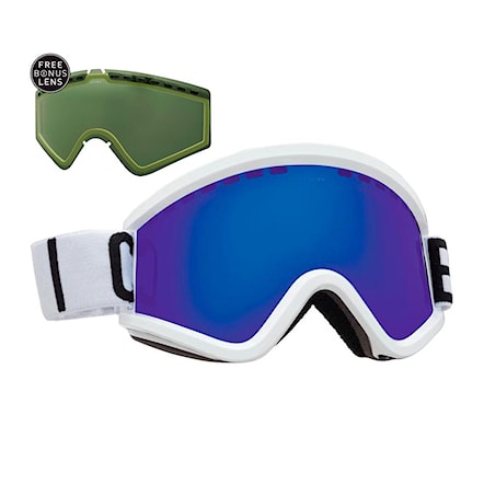 Snowboard Goggles Electric Egv gloss white/wordmark | brose/blue chrome+light green 2017 - 1