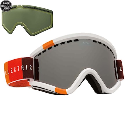 Snowboard Goggles Electric Egv orange blast white | bronze/silver chrome+light green 2016 - 1