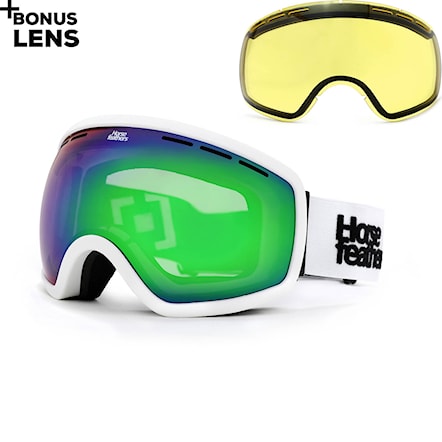 Snowboard Goggles Horsefeathers Knox white | mirror green 2024 - 1