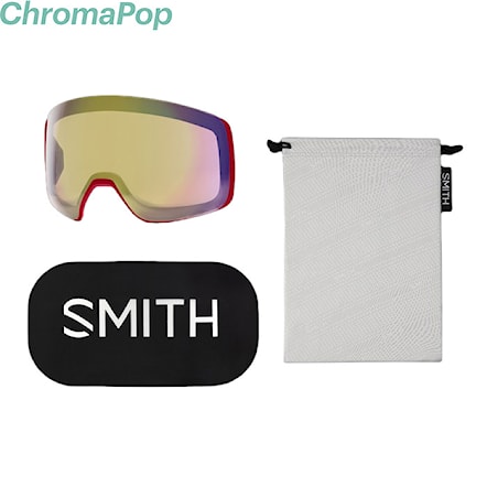 Snowboard Goggles Smith 4D Mag crimson glitch hunter | cp everyday red mirror+cp storm yellow flash 2024 - 6