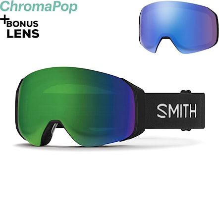 Snowboard Goggles Smith 4D Mag S black | cp sun green mirror + cp storm blue sensor mirror 2024 - 1