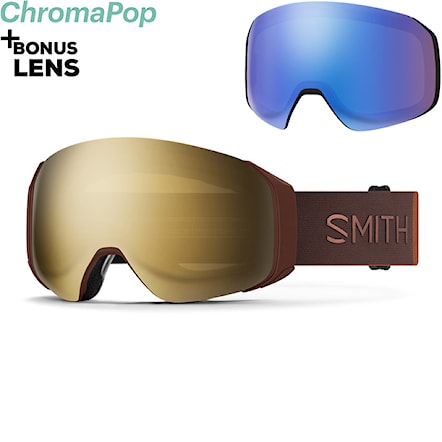 Snowboardové okuliare Smith 4D Mag S sepia luxe | cp sun black gold mir+cp storm blue snsr mir 2023 - 1