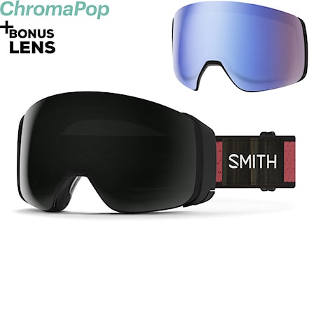 Snowboard Goggles Smith 4D Mag tnf red x smith | cp sun black+cp storm blue sensor 2024 - 1