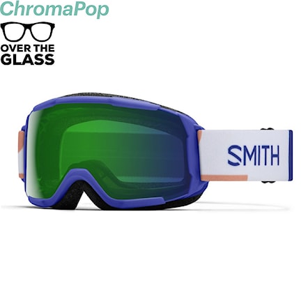 Gogle snowboardowe Smith Grom lapis riso print | ed green mirror 2024 - 1
