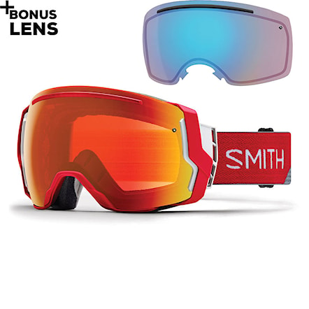 Snowboardové brýle Smith I/o 7 fire split | chrmpp everyday red mir.+chrmpp storm rose flash 2018 - 1