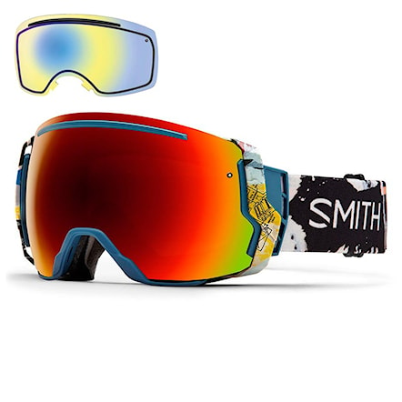 Snowboard Goggles Smith I/o 7 ripped | red sol-x+yellow sensor 2017 - 1