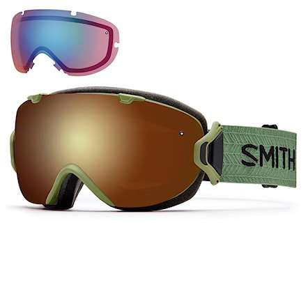 Snowboard Goggles Smith I/os olive | gold sol-x mirror+blue sensor mirror 2017 - 1