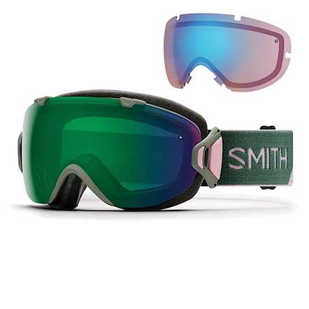 Snowboard Goggles Smith I/os patina split | chrmpp everyday green mir.+chrmpp storm rose flash 2018 - 1