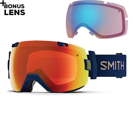 Snowboardové brýle Smith I/ox navy camo split | chrmpp everyday red mir.+chrmpp storm rose flash 2018 - 1