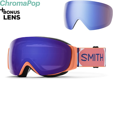 Snowboard Goggles Smith IO Mag S coral riso print | cp ed violet mir+cp storm blue sensor mir 2023 - 1