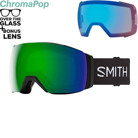 Snowboard Goggles Smith I/O Mag XL black | cp sun green mir+cp storm rose flash 2024 - 1