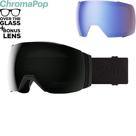 Snowboard Goggles Smith I/O Mag XL blackout | cp sun black+cp storm blue snsr mir 2024 - 1