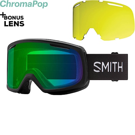 Snowboard Goggles Smith Riot black | cp everyday green mirror+yellow 2021 - 1