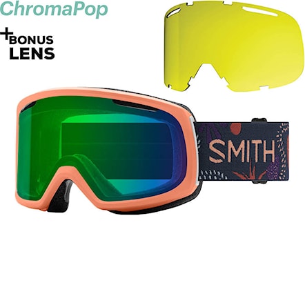 Snowboard Goggles Smith Riot salmon bedrock | cp everyday green mirror+yellow 2021 - 1