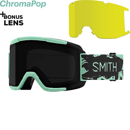 Snowboard Goggles Smith Squad bermuda marble | cp sun black+yellow 2021 - 1