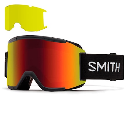 Snowboard Goggles Smith Squad black | red sol-x+yellow 2017 - 1