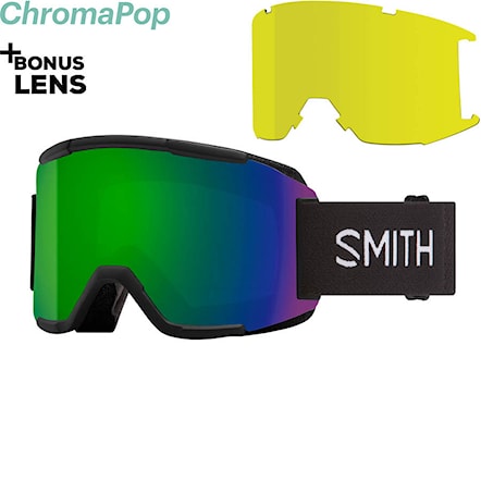Snowboard Goggles Smith Squad black | cp sun green mirror +yellow 2024 - 1