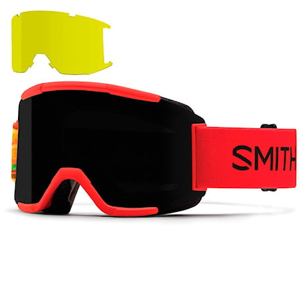 Snowboard Goggles Smith Squad fire burgers | blackout+yellow 2017 - 1