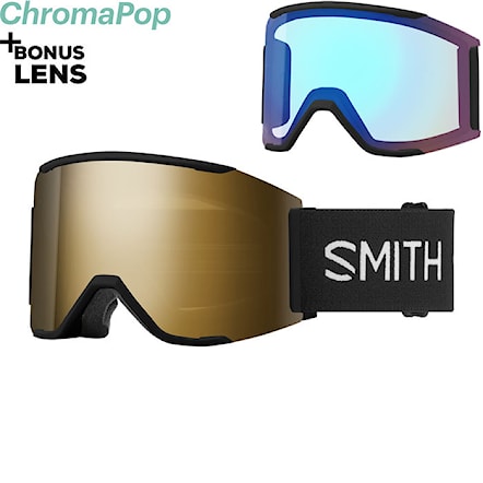 Snowboardové okuliare Smith Squad Mag black | cp sun black gold+cp storm rose flash 2023 - 1