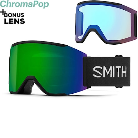 Gogle snowboardowe Smith Squad Mag black | cp sun green+cp storm rose flash 2023 - 1