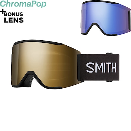 Snowboard Goggles Smith Squad Mag black | cp sun black gold mirror+cp storm blue sensor mirror 2024 - 1