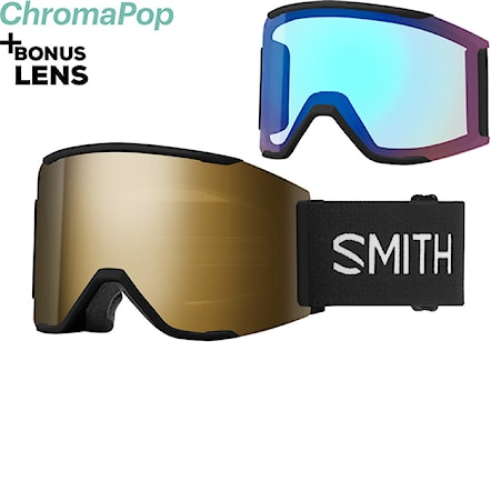 Snowboardové okuliare Smith Squad Mag blackout 2021 | cp sun black+cp storm rose flash 2022 - 1
