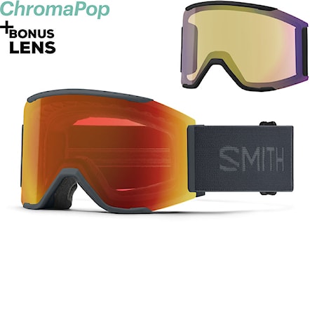 Gogle snowboardowe Smith Squad Mag slate | cp ed red mirror+cp storm yellow flash 2023 - 1