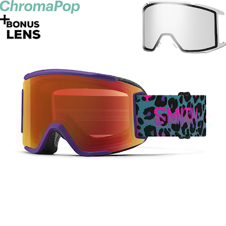 Snowboardové brýle Smith Squad S purple haze neon cheetah | cp everyday red mirror+clear 2024 - 1