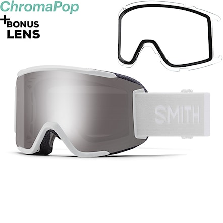 Snowboard Goggles Smith Squad S white vapor | cp sun platinum+clear 2023 - 1