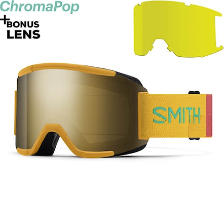 Snowboard Goggles Smith Squad saffron landscape | cp sun black gold mir+yellow 2024 - 1