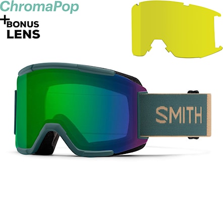 Snowboardové okuliare Smith Squad spruce safari | cp ed green+yellow 2024 - 1