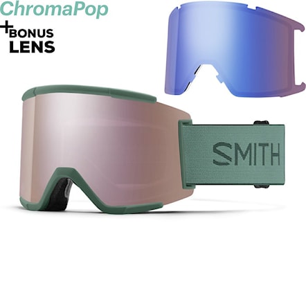 Snowboard Goggles Smith Squad XL alpine green | cp ev rose gold mir+storm blue snsr 2024 - 1