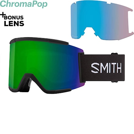 Gogle snowboardowe Smith Squad XL black | cp sun green mirror+cp storm rose flash 2024 - 1