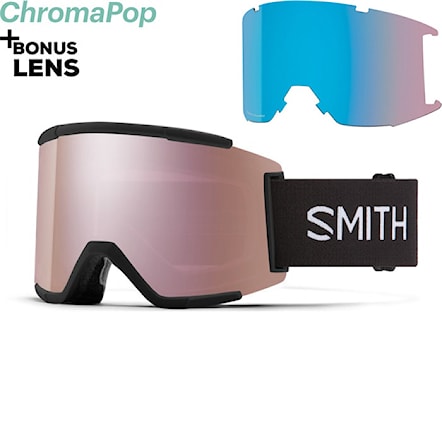 Snowboard Goggles Smith Squad XL black | cp sun black gold+cp storm rose flash 2024 - 1