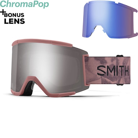 Snowboard Goggles Smith Squad XL chalk rose bleached | cp sun plat.mirror+cp storm blue sensor 2024 - 1