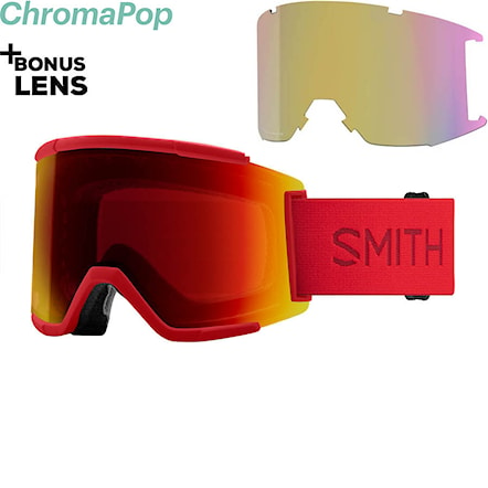 Snowboardové okuliare Smith Squad XL lava | cp sun red mirror+cp storm yellow flash 2021 - 1