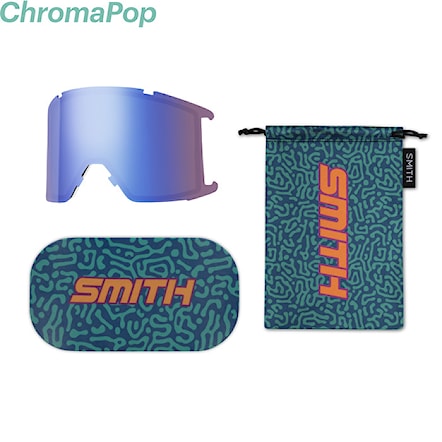 Snowboard Goggles Smith Squad XL neon wiggles arch |cp sun platinum mirror+cp storm blue sensor mirror 2024 - 3