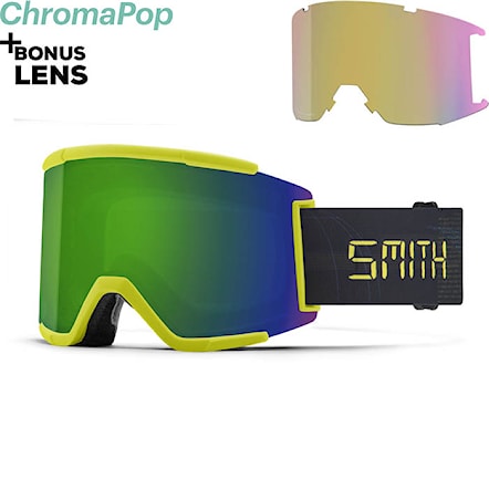 Gogle snowboardowe Smith Squad XL neon yellow digital | sun black cp+storm rose flash 2024 - 1