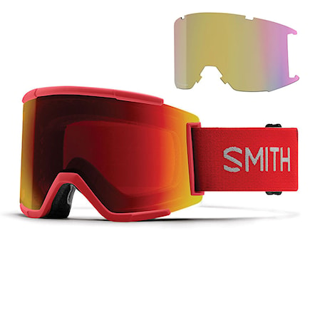 Snowboard Goggles Smith Squad XL rise | chrmpp sun red mi+strm yellow fl 2019 - 1