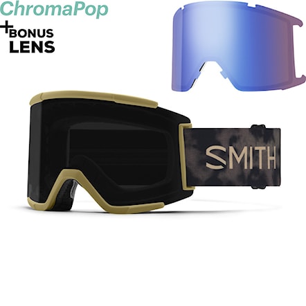 Snowboard Goggles Smith Squad XL sandstorm mind expanders | cp sun black+cp storm blue sensor mirror 2024 - 1