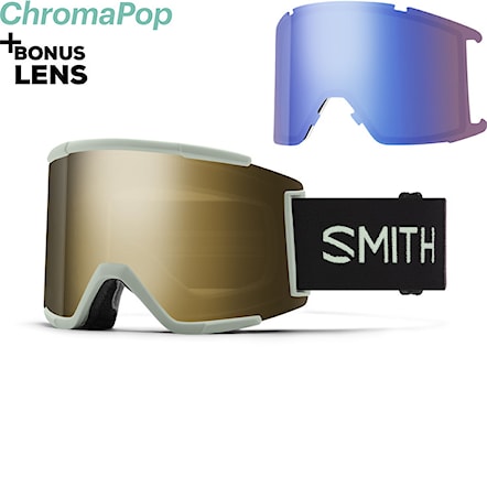 Snowboard Goggles Smith Squad XL smith x tnf | cp sun black gold mirror+cp storm blue sensor mirror 2024 - 1