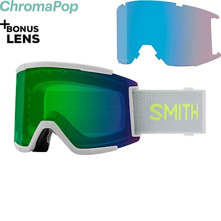 Snowboard Goggles Smith Squad XL sport white | cp everyday green mirror+cp storm rose flash 2021 - 1